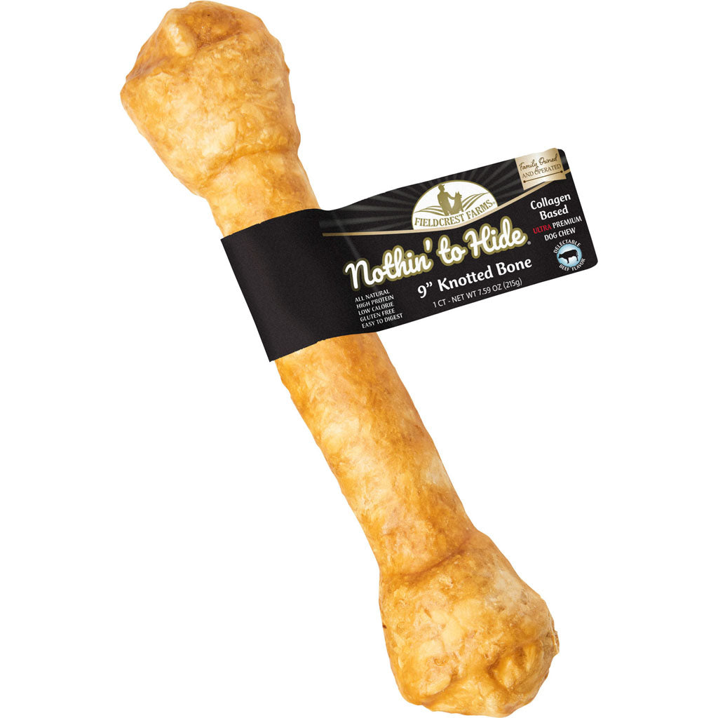 Fieldcrest Farms Nothin' to Hide 9" Knotted Beef Flavor Bone Ultra Premuim Dog Chew, 7.8 oz