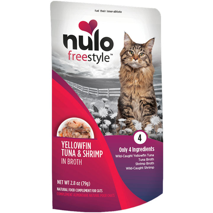 Nulo FreeStyle Meaty Topper for Cats - Yellowfin Tuna & Shrimp in Broth Recipe - 2.8 oz