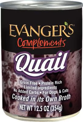 Evanger's Grain-Free Quail Canned Dog Food, 12.5-oz